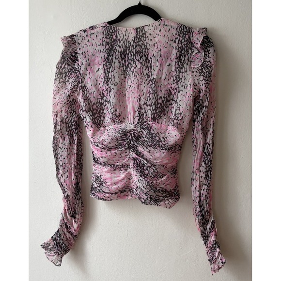 Tuleh Silk Blouse Pink Long Sleeve Made In USA XS/ S - Picture 2 of 6